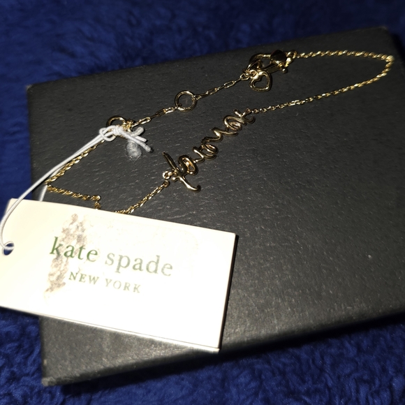 Kate Spade Gold Script Bracelet - Forever With Dust Bag - Picture 3 of 7